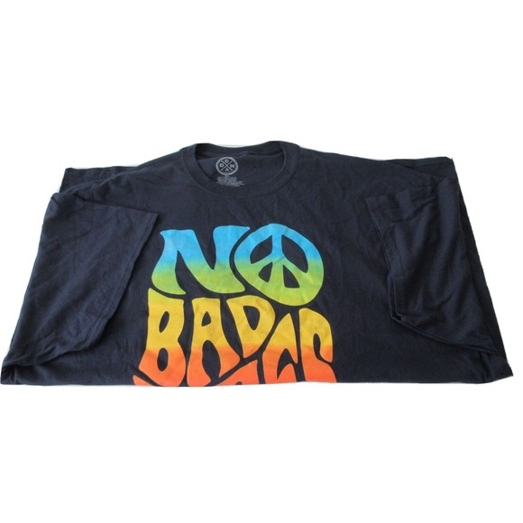 NWOT Dom Adults Shirt Size 3XL Blue No Bad Vibes Graphic Short Sleeves Crew Neck - Picture 2 of 8